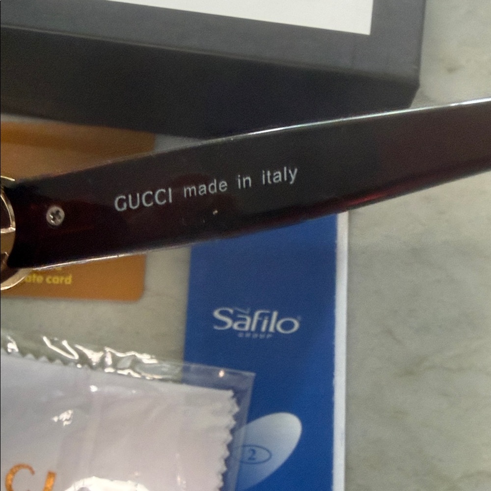 Gucci Women's Square Sunglasses - Dark Burgundy Frame with Gradient Brown Lenses - Picture 6 of 14